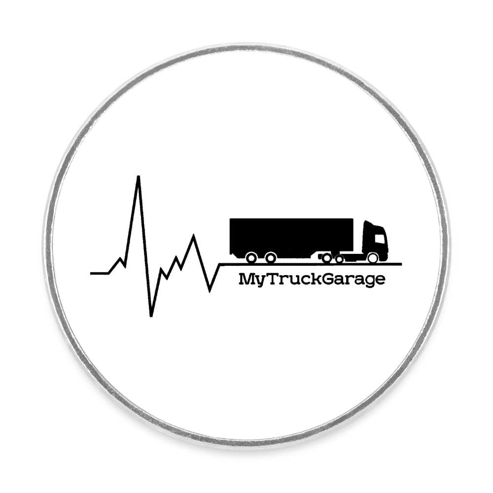 MyTruckGarage Kühlschrankmagnet – Rund, 51mm - Weiß