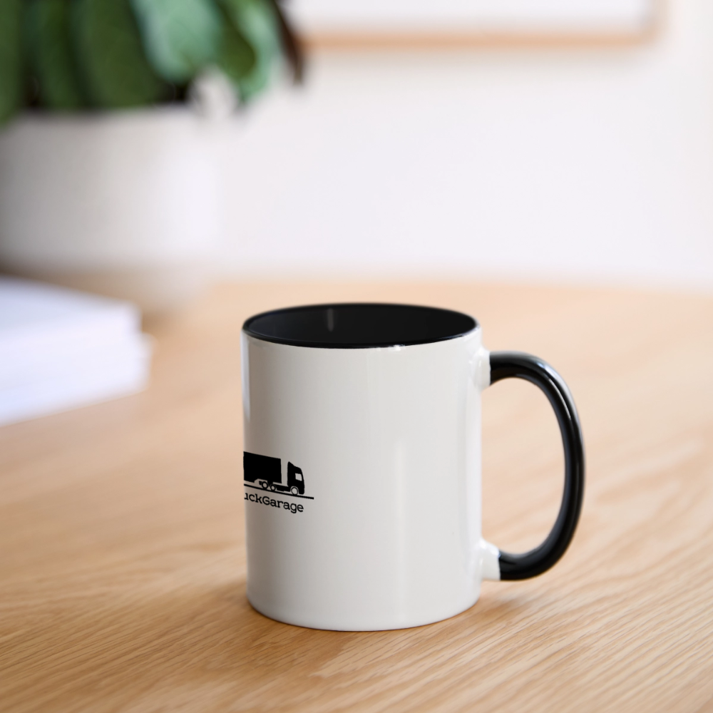 MyTruckGarage Tasse – Kaffeebecher für Trucker - Weiß/Schwarz