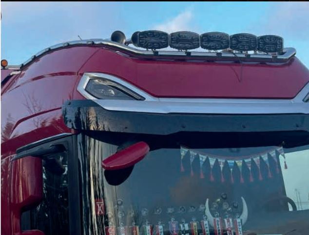 Lamp bracket long for DAF XG stainless steel (high cabin)