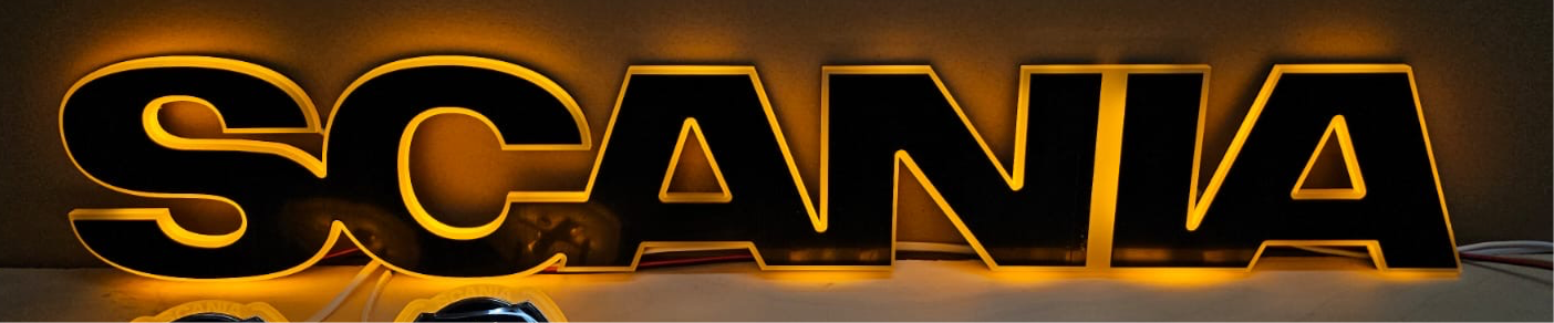 Scania Schild beleuchtet (orange oder weiß)
