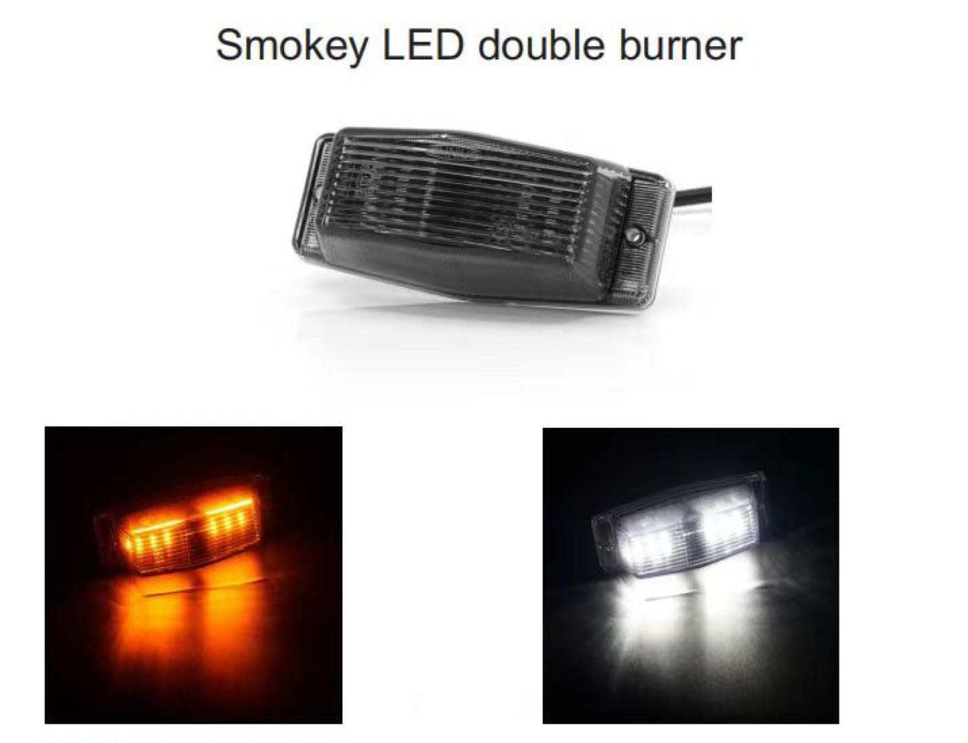 Dark Double Burner LED White or Orange - Black