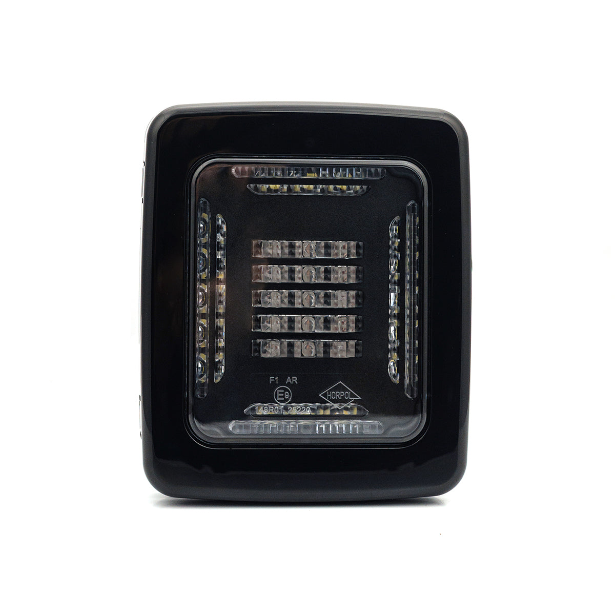 HORPOL LED Rückleuchte CUBE LZD 2876 mit schwarzem Rahmen – 12/24V Rückfahr- & Nebelschlussleuchte