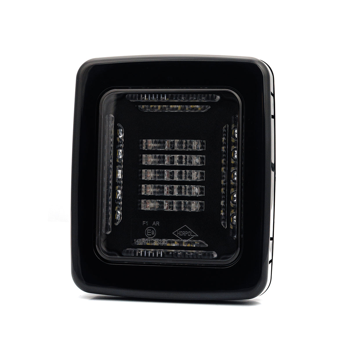 HORPOL LED Rückleuchte CUBE LZD 2876 mit schwarzem Rahmen – 12/24V Rückfahr- & Nebelschlussleuchte
