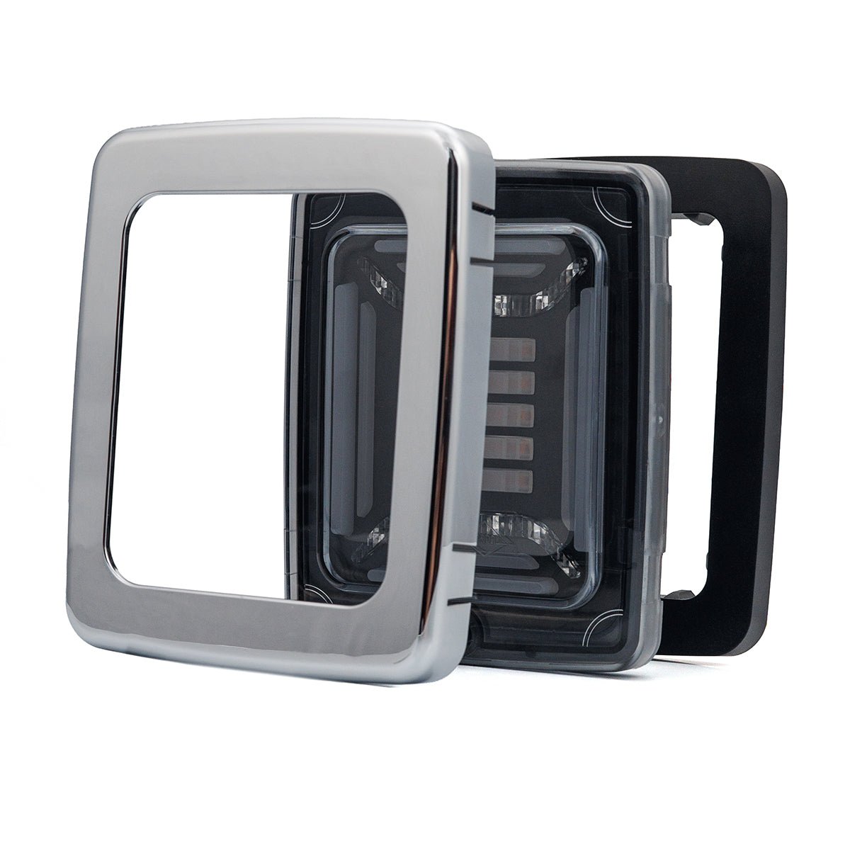 HORPOL LED Rückleuchte CUBE LZD 2880 mit metallisiertem Rahmen – 12/24V Multifunktions-Heckleuchte