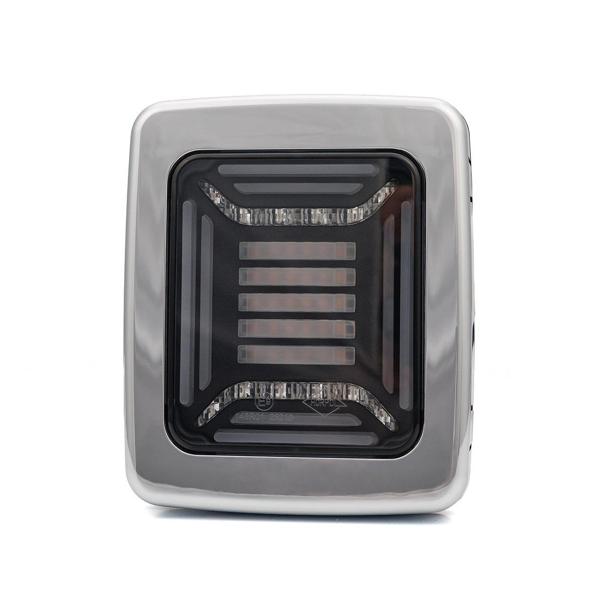 HORPOL LED Rückleuchte CUBE LZD 2880 mit metallisiertem Rahmen – 12/24V Multifunktions-Heckleuchte
