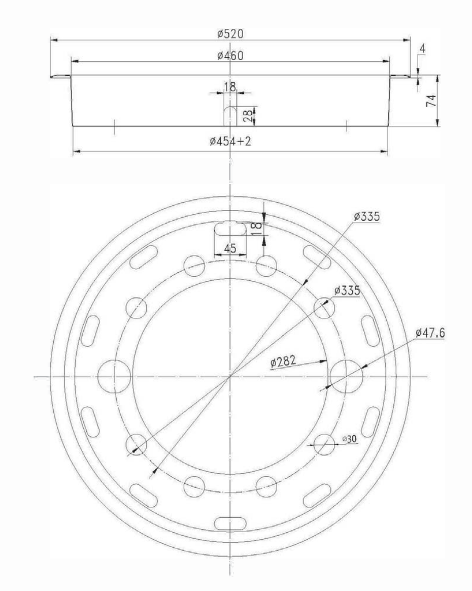 Rim cover trailer, ET120 10L/335LK - 19.5 x 14.00"