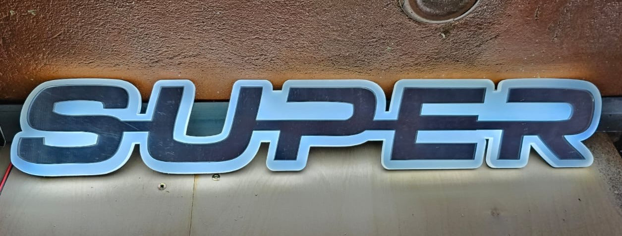 Scania sign "Super" (orange, white, red)