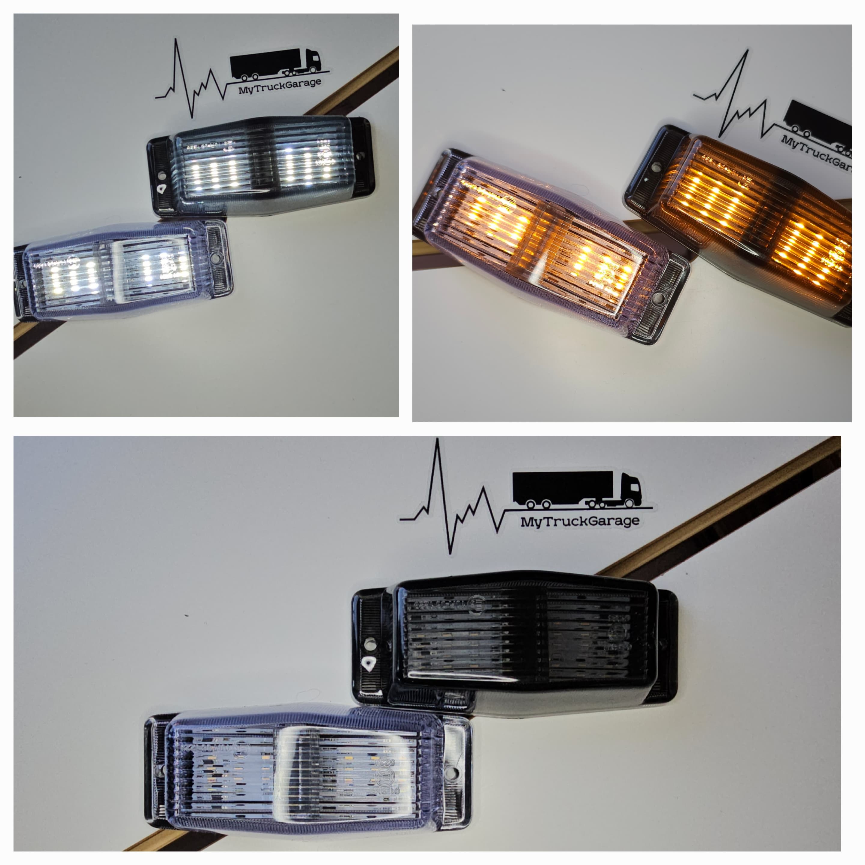 Dark Double Burner LED White or Orange - Black