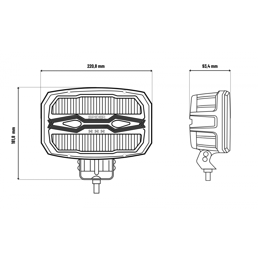 LED Zusatzscheinwerfer X‑SPIDER NINJA Oval 12–24 V – Fahr‑, Positions- & Stroboskoplicht (ECE)