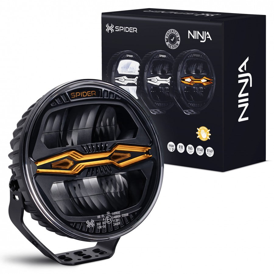 LED Zusatzscheinwerfer X‑SPIDER NINJA Round 12–24 V – 3‑in‑1 Fahr‑, Positions- & Stroboskoplicht (ECE)