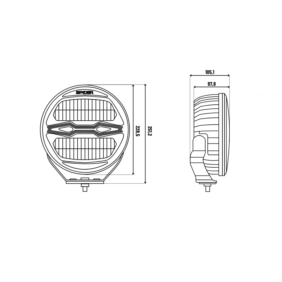 LED Zusatzscheinwerfer X‑SPIDER NINJA Round 12–24 V – 3‑in‑1 Fahr‑, Positions- & Stroboskoplicht (ECE)
