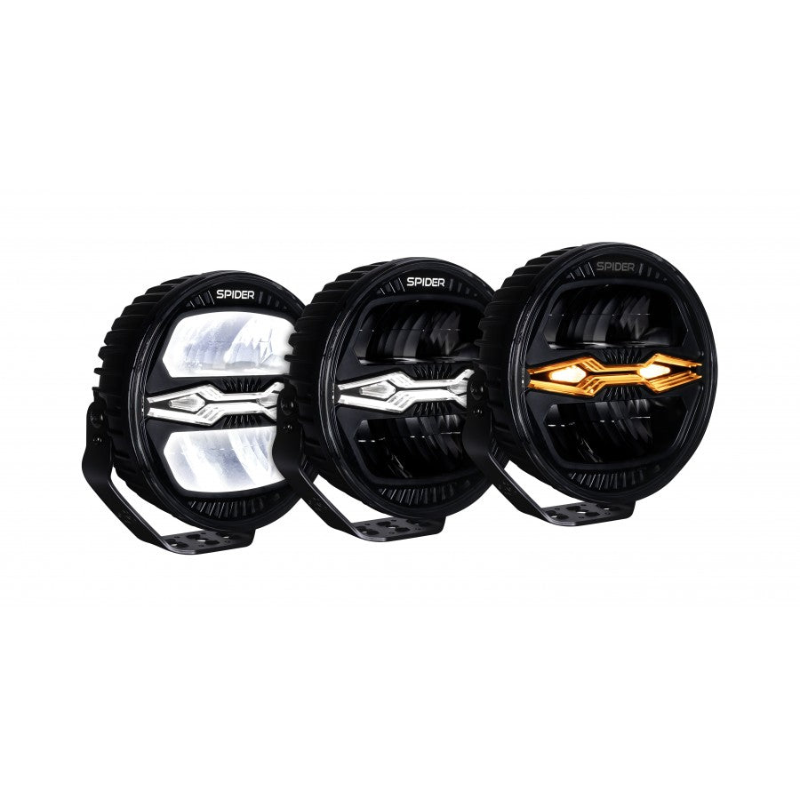 LED Zusatzscheinwerfer X‑SPIDER NINJA Round 12–24 V – 3‑in‑1 Fahr‑, Positions- & Stroboskoplicht (ECE)