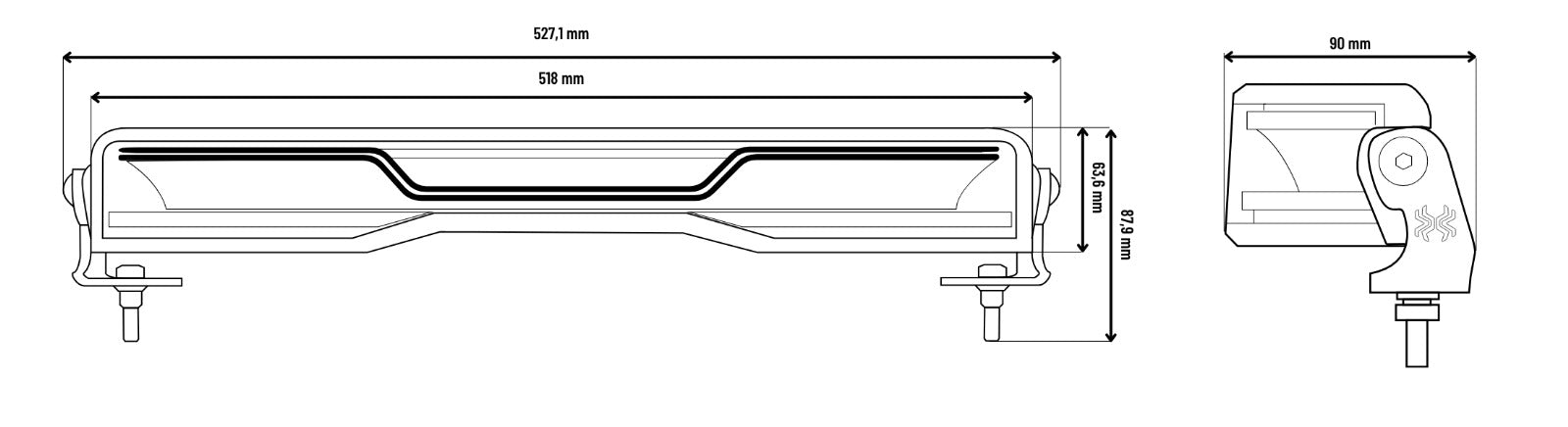 LED Lightbar X‑SPIDER VENOM 12–24 V – 3‑in‑1 Fahrlicht, Positionslicht & Stroboskop (ECE, 108 LEDs)