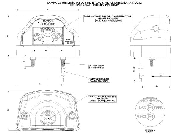Truck side marker light LED from Horpol LD 2327