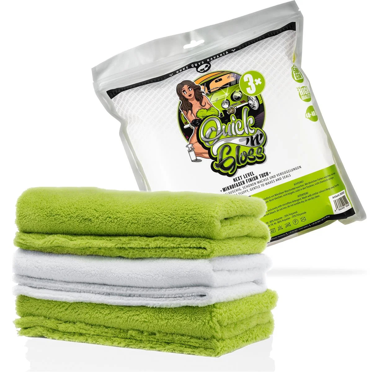 Nuke Guys - Pack of 3 ultra-fluffy microfiber - Quick'n'Gloss - 40x40cm