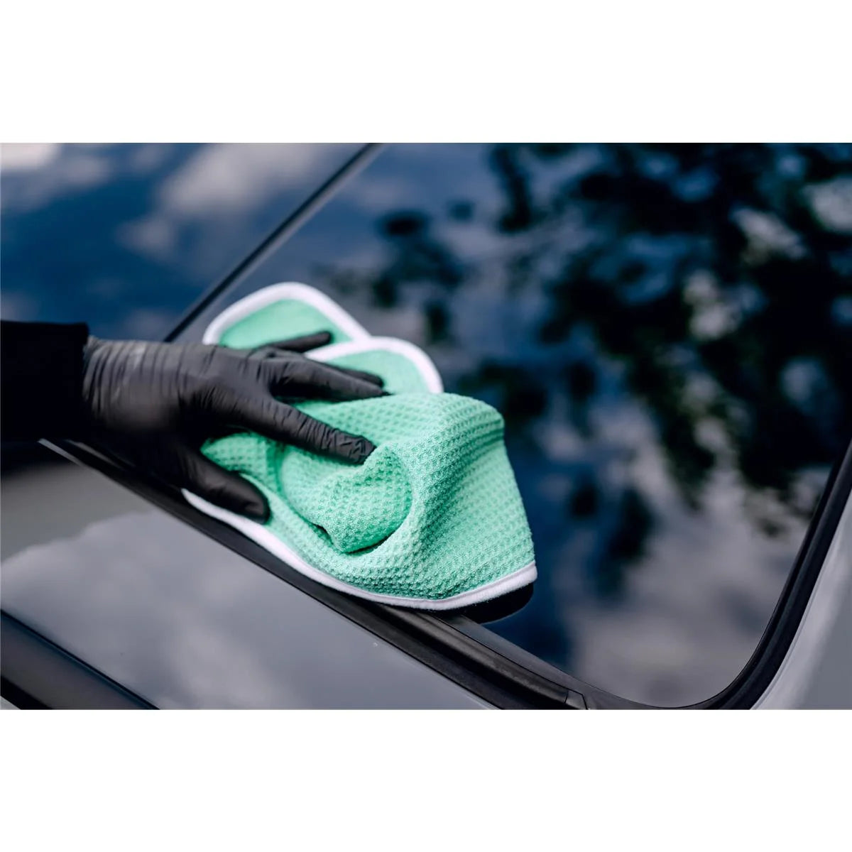 Nuke Guys - See Through - Microfiber waffle towel - 450 GSM, 40x40cm - mint surface / white border - pack of 4