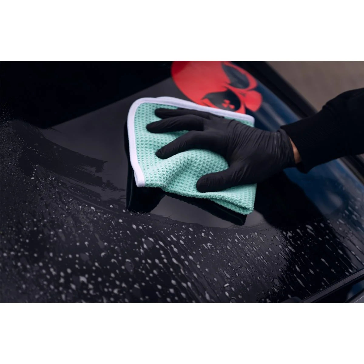 Nuke Guys - See Through - Microfiber waffle towel - 450 GSM, 40x40cm - mint surface / white border - pack of 4