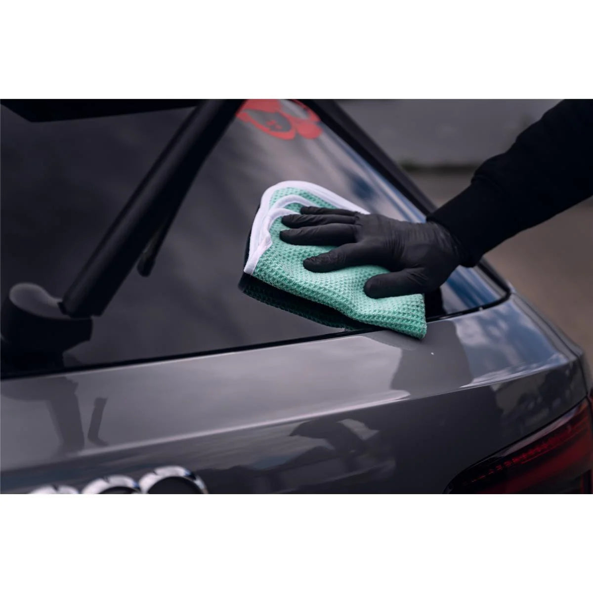 Nuke Guys - See Through - Microfiber waffle towel - 450 GSM, 40x40cm - mint surface / white border - pack of 4