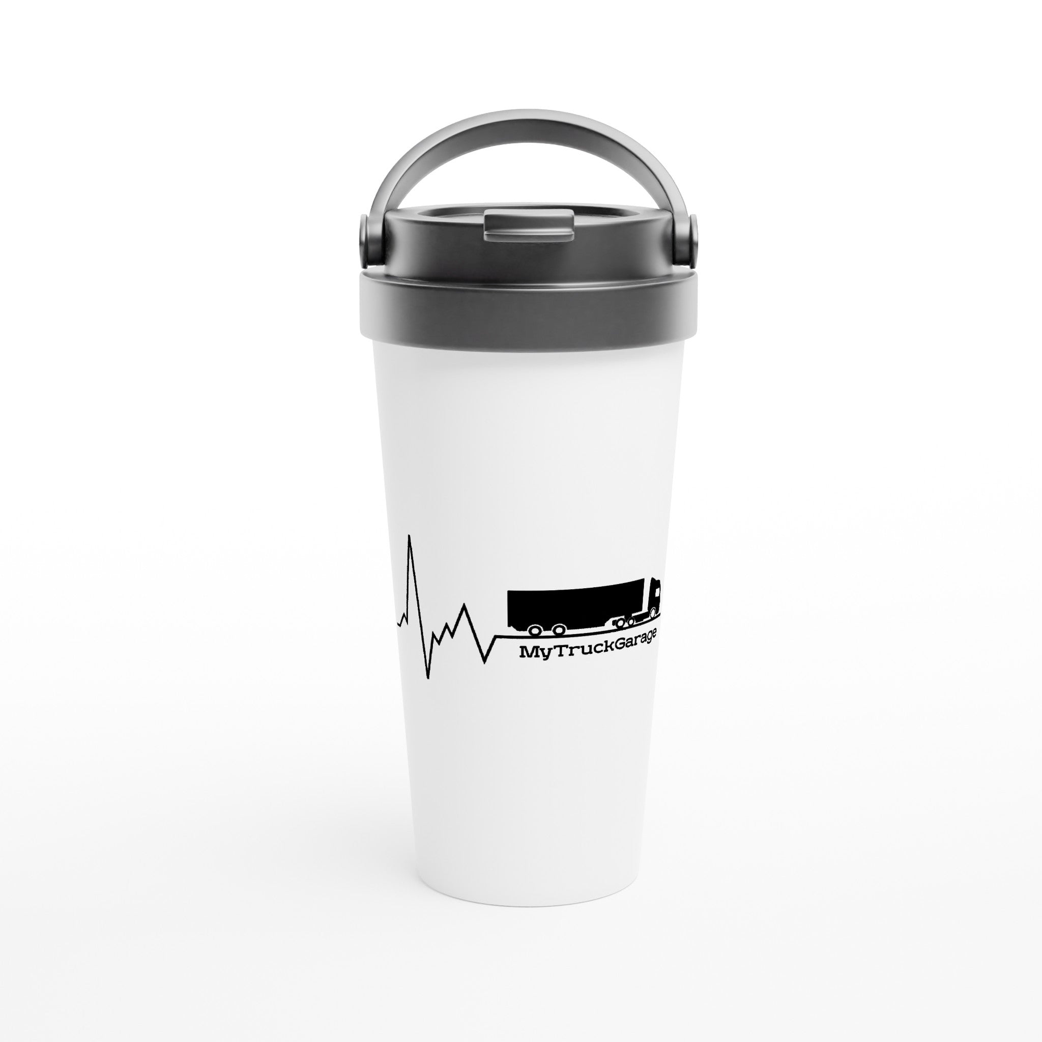 White stainless steel travel mug (440ml)