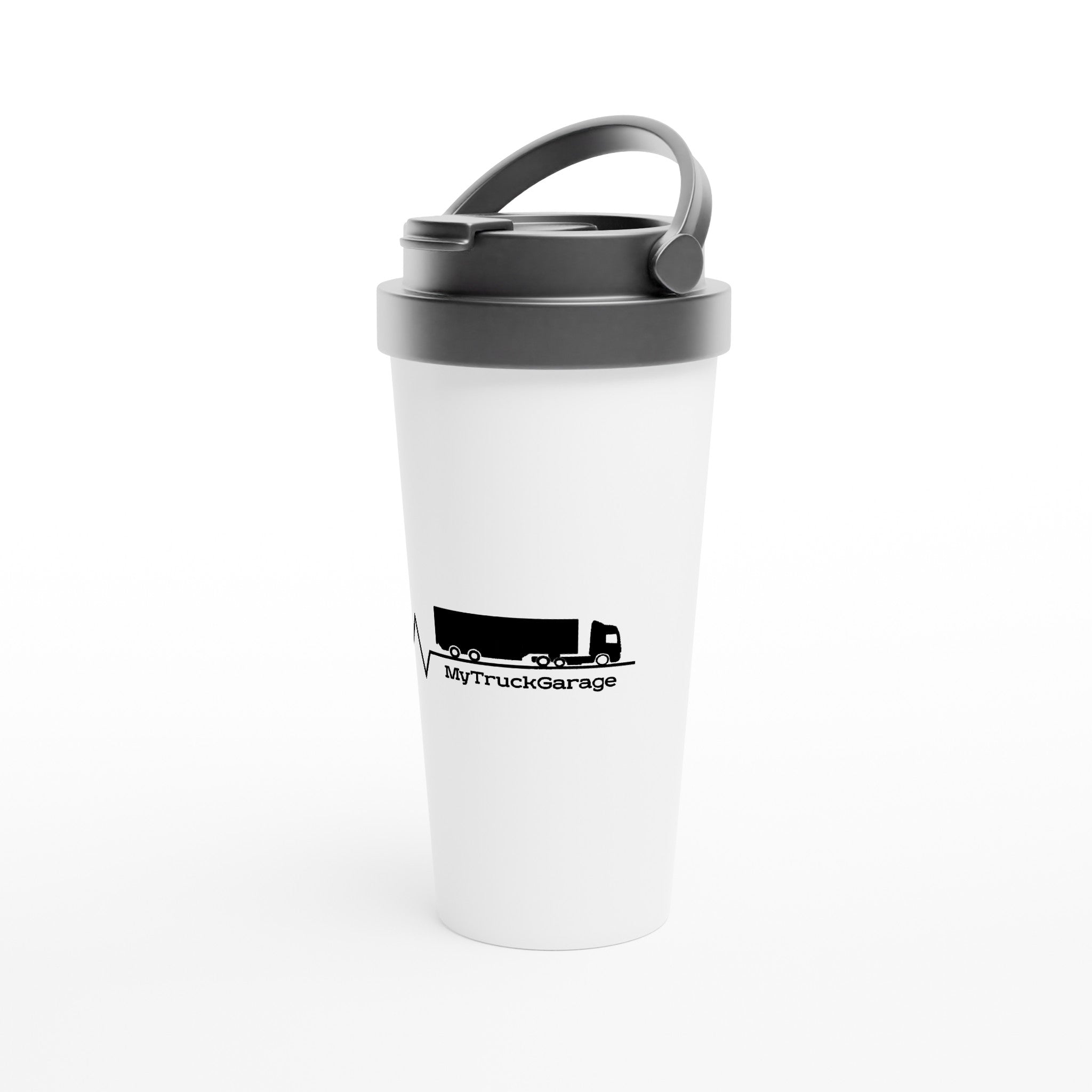 White stainless steel travel mug (440ml)