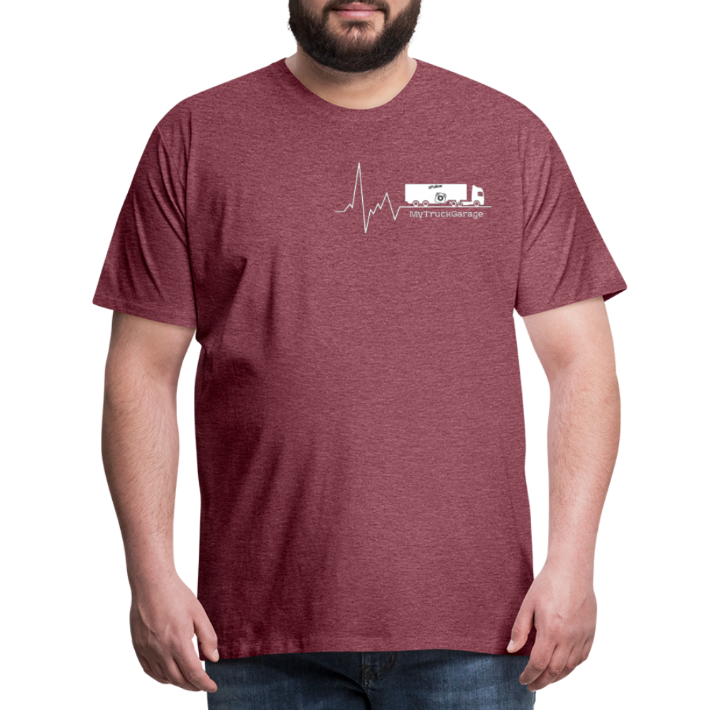 Männer Premium T-Shirt - Bordeauxrot meliert