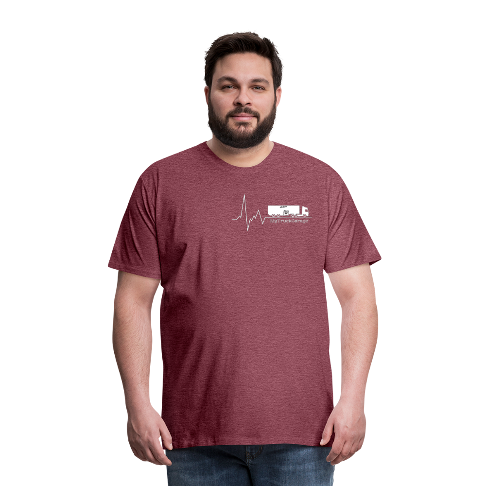 Männer Premium T-Shirt - Bordeauxrot meliert