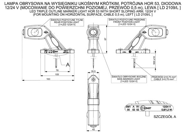 Side marker light LED from Horpol LD 2109/L