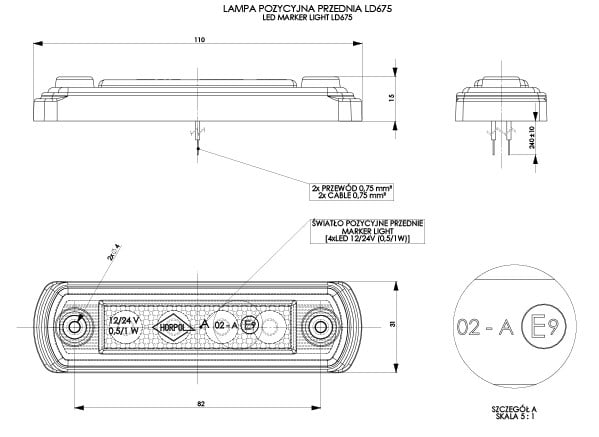 Lkw Seitenmarkierungsleuchte LED von Horpol LD 675