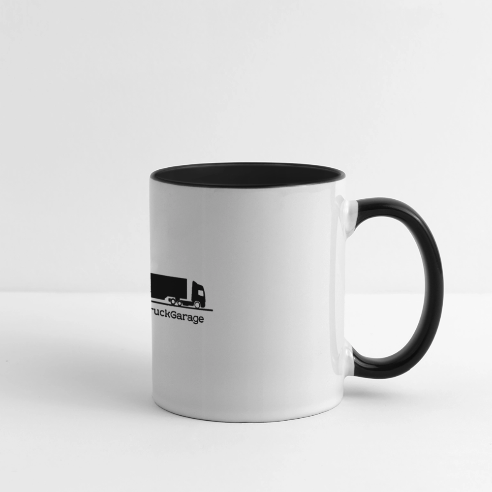 MyTruckGarage Tasse – Kaffeebecher für Trucker - Weiß/Schwarz