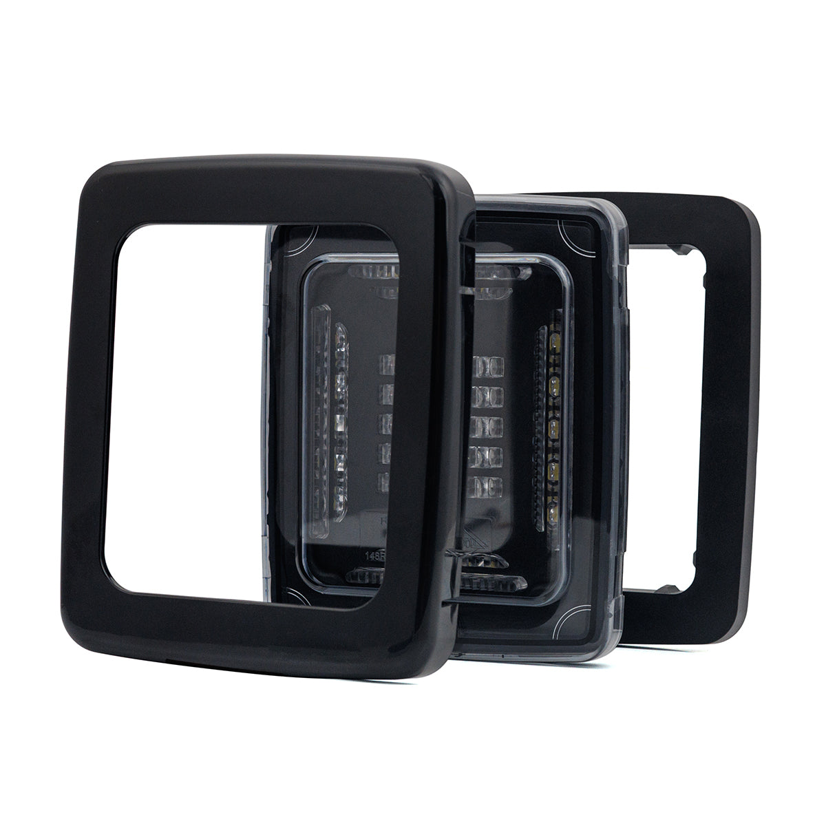 HORPOL LED Rückleuchte CUBE LZD 2876 mit schwarzem Rahmen – 12/24V Rückfahr- & Nebelschlussleuchte