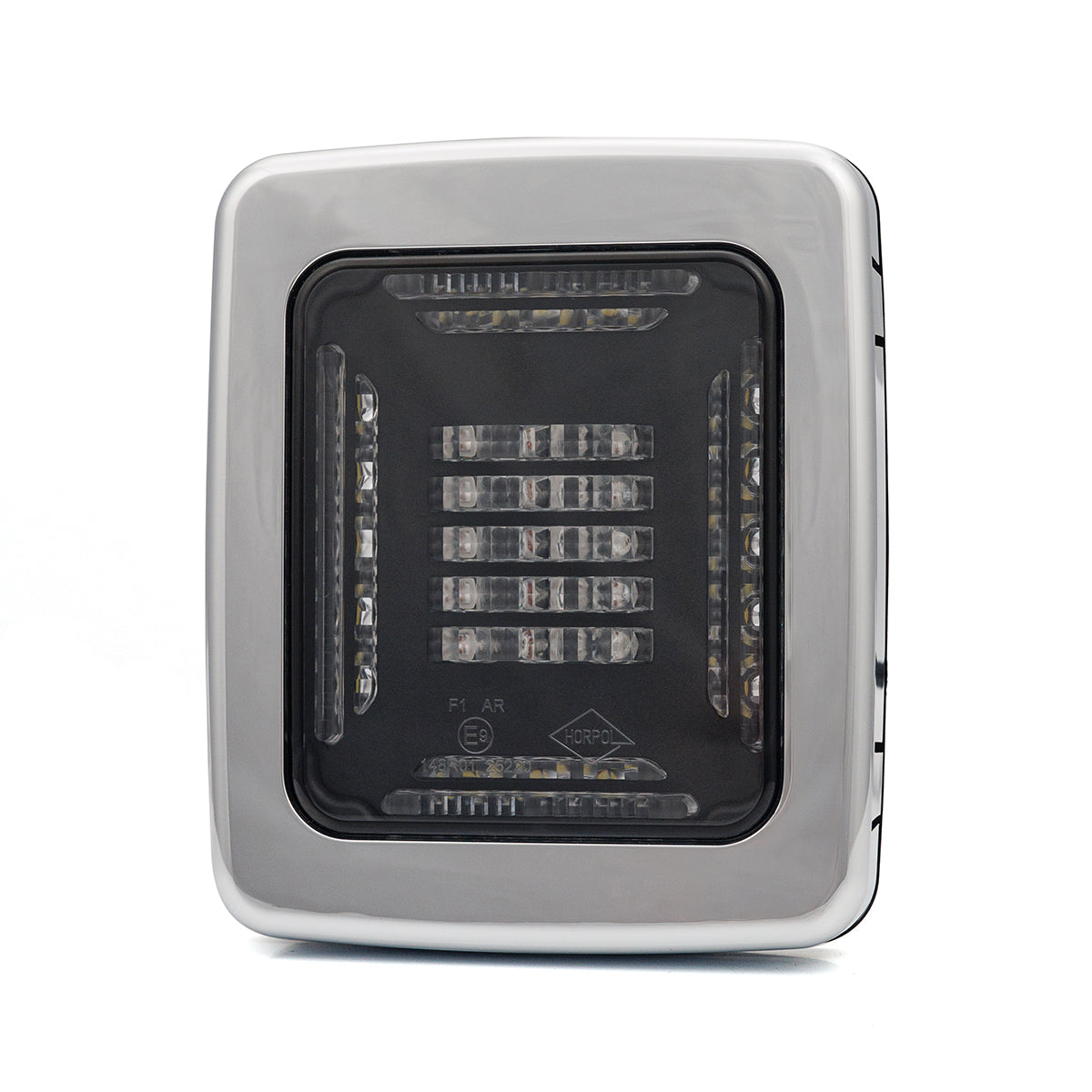 HORPOL LED Rückleuchte CUBE LZD 2879 mit metallisiertem Rahmen – 12/24V Rückfahr- & Nebelschlussleuchte IP68