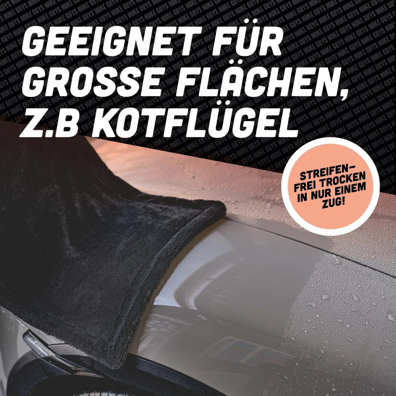 NukeGuys GammaDryer Mikrofaser Trockentuch 1400 GSM – Ultra saugstarkes Autopflege Tuch, streifenfrei & fusselfrei (schwarz)